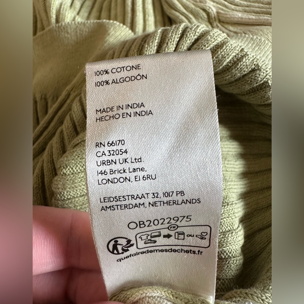 Free People we the free Between The Lines Rib Jumper Sweater Sz XS light green - Picture 4 of 8